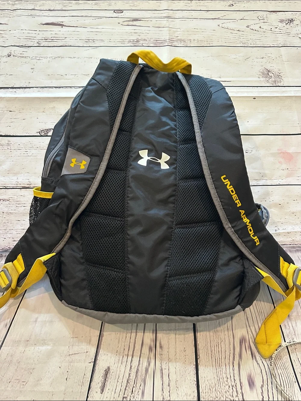 Under Armour Black and Yellow Men's Backpack with Padded Straps